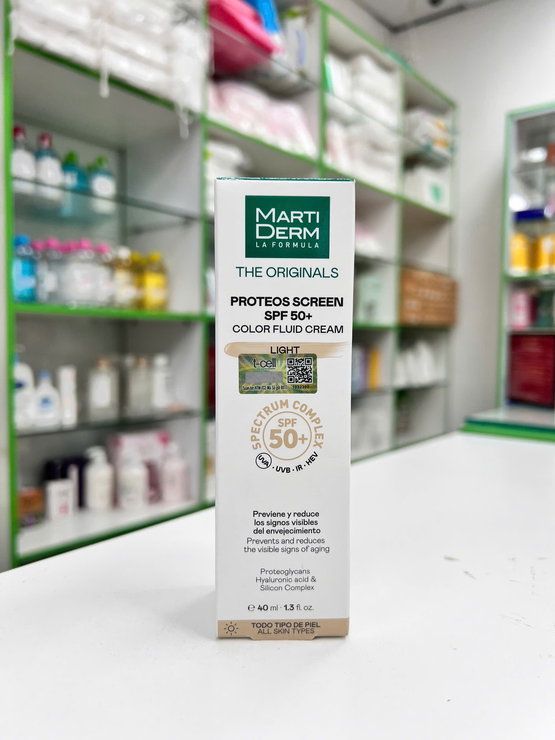 Kem Chống Nắng Có Màu MartiDerm Proteos Screen SPF 50+ Color Fluid Cream (Light)