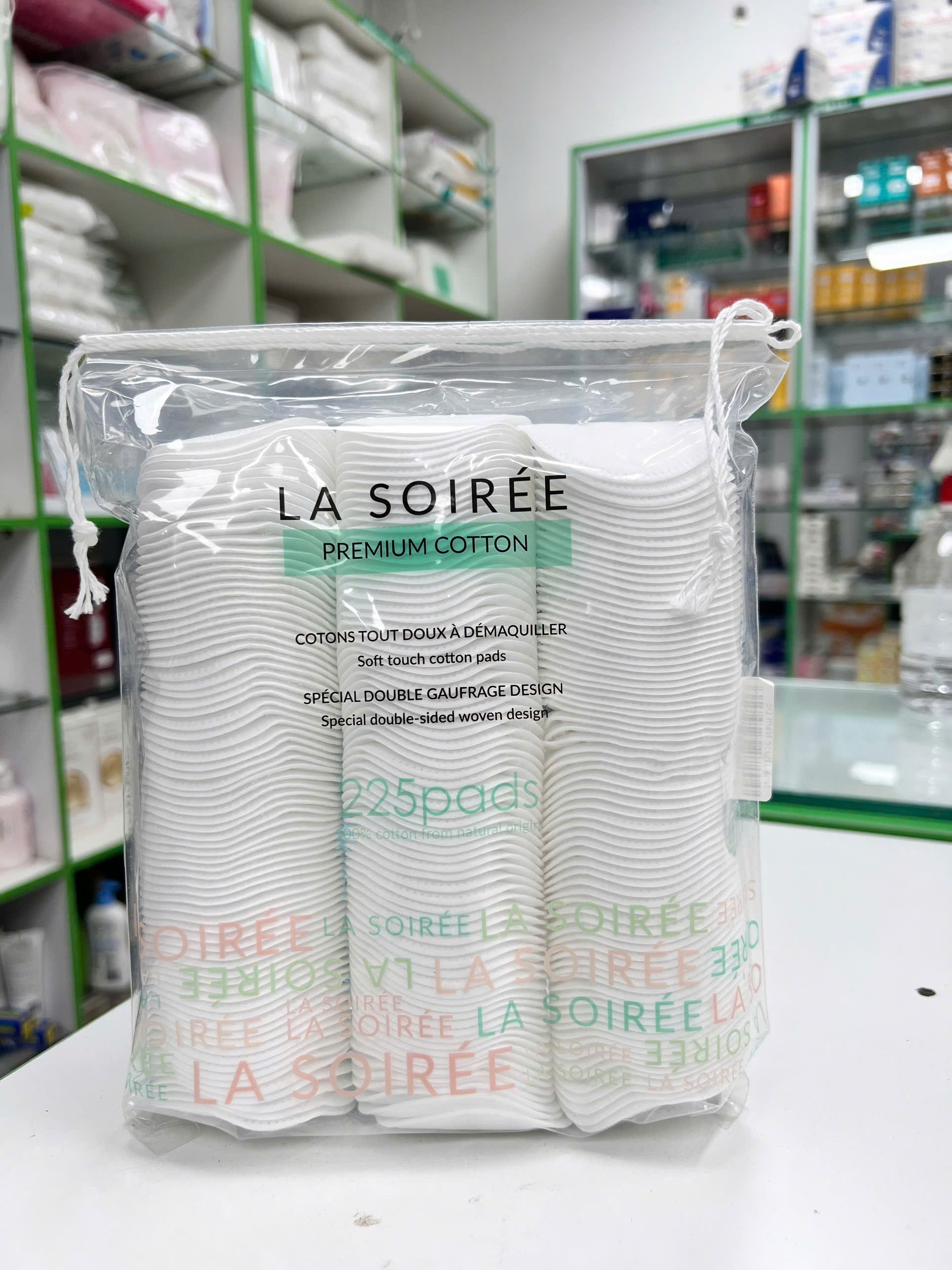 Gói 225 miếng bông tẩy trang vuông Lasoisée 100% cotton