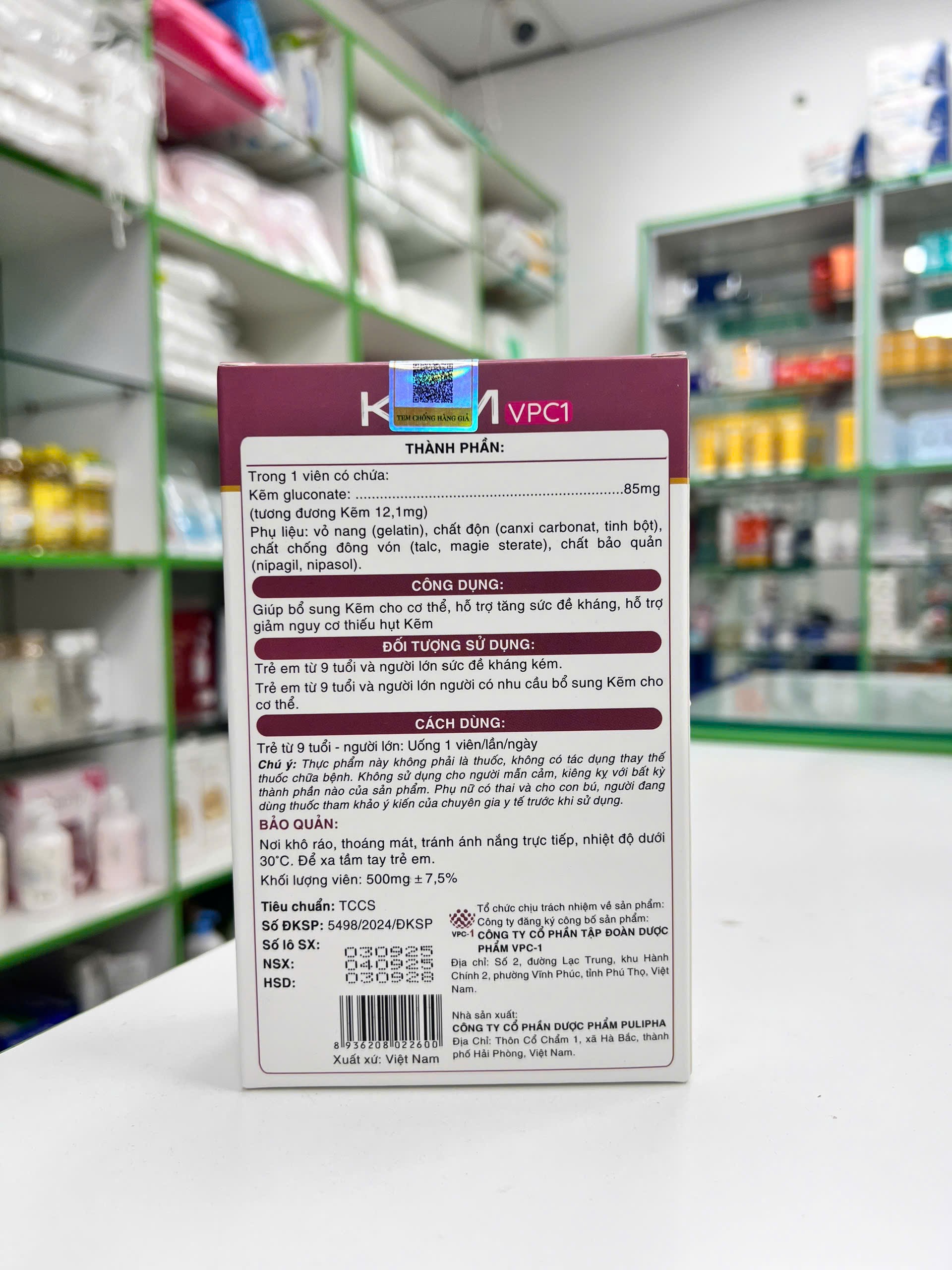 Thực phẩm chức năng Kẽm Gluconate